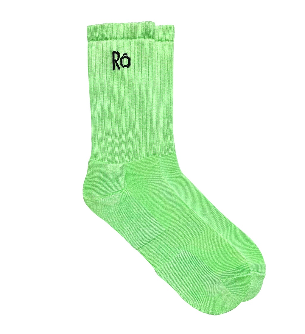 Green Neon Crew Socks